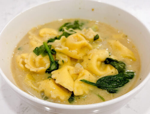 Creamy Spinach Artichoke Soup with Tortellini