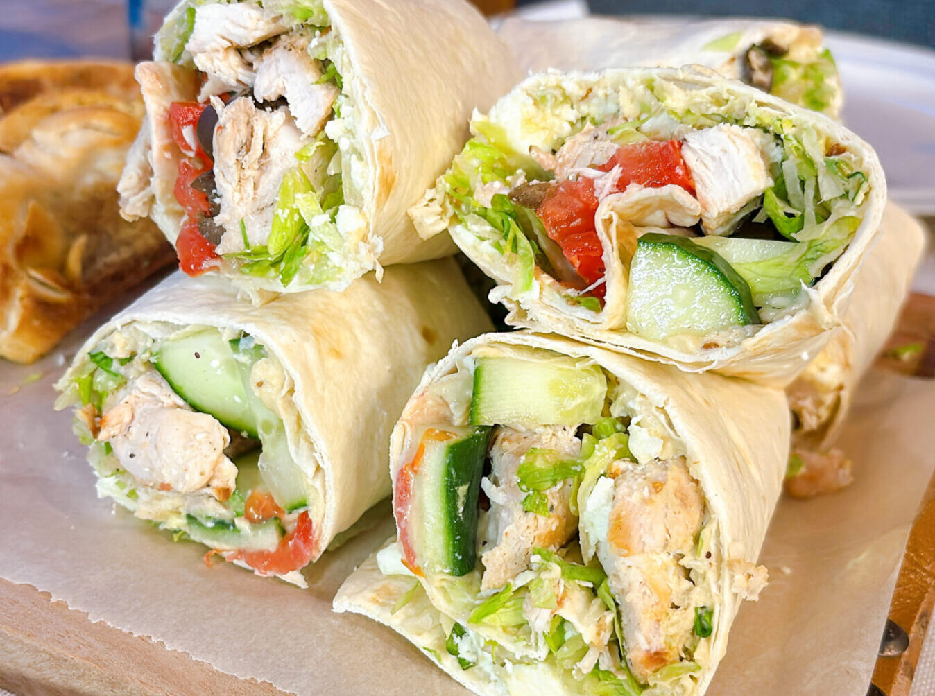 Greek Grilled Chicken & Hummus Wrap