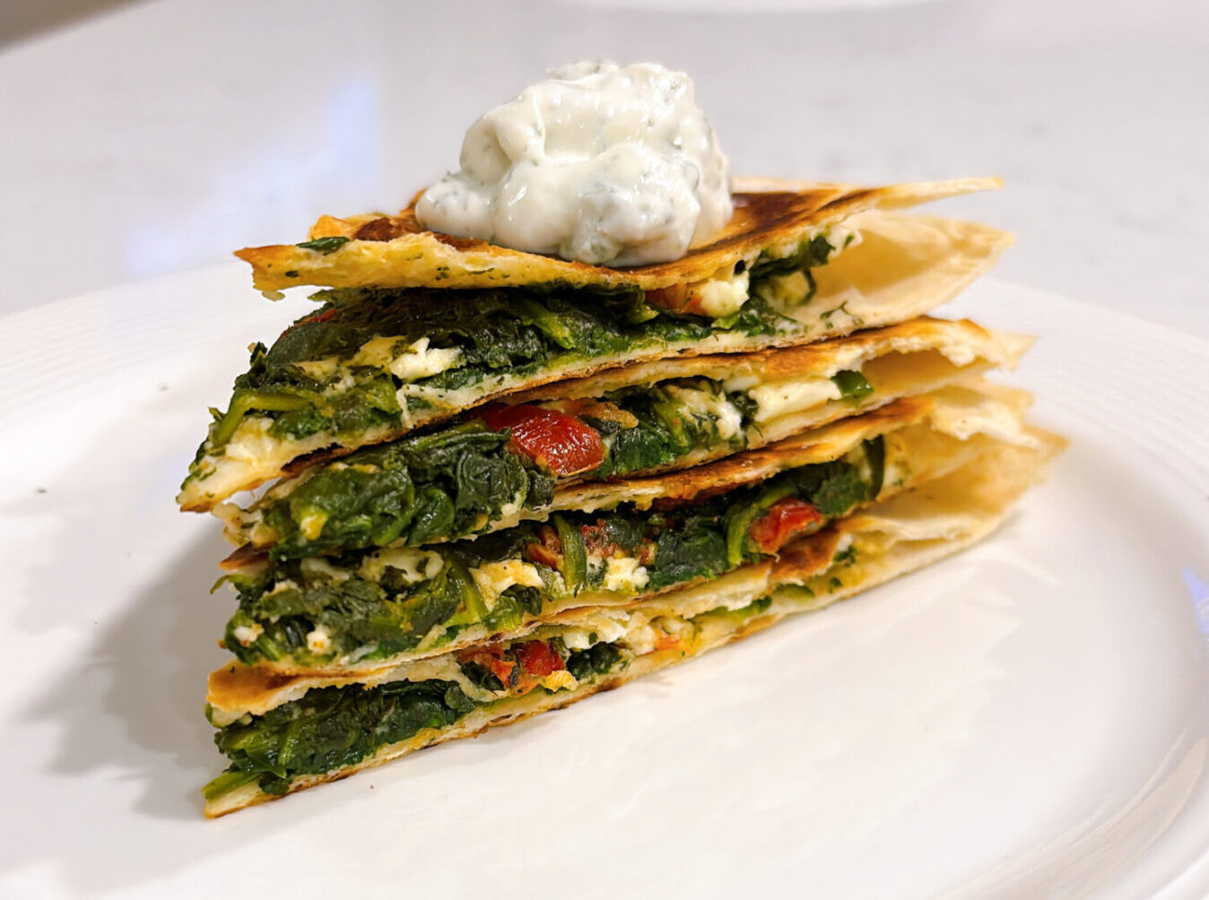 Greek Quesadillas with Tsatziki