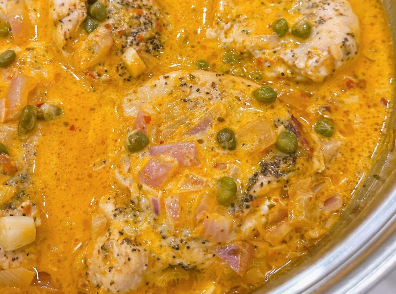 One Skillet Chicken with Tomato Basil Cream Sauce