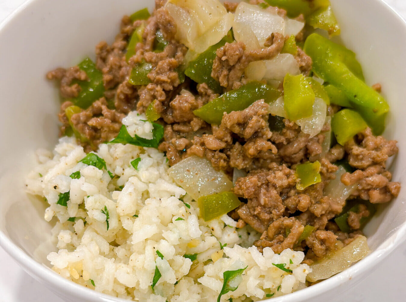 Ground Beef Philly Cheesesteak Meal Prep