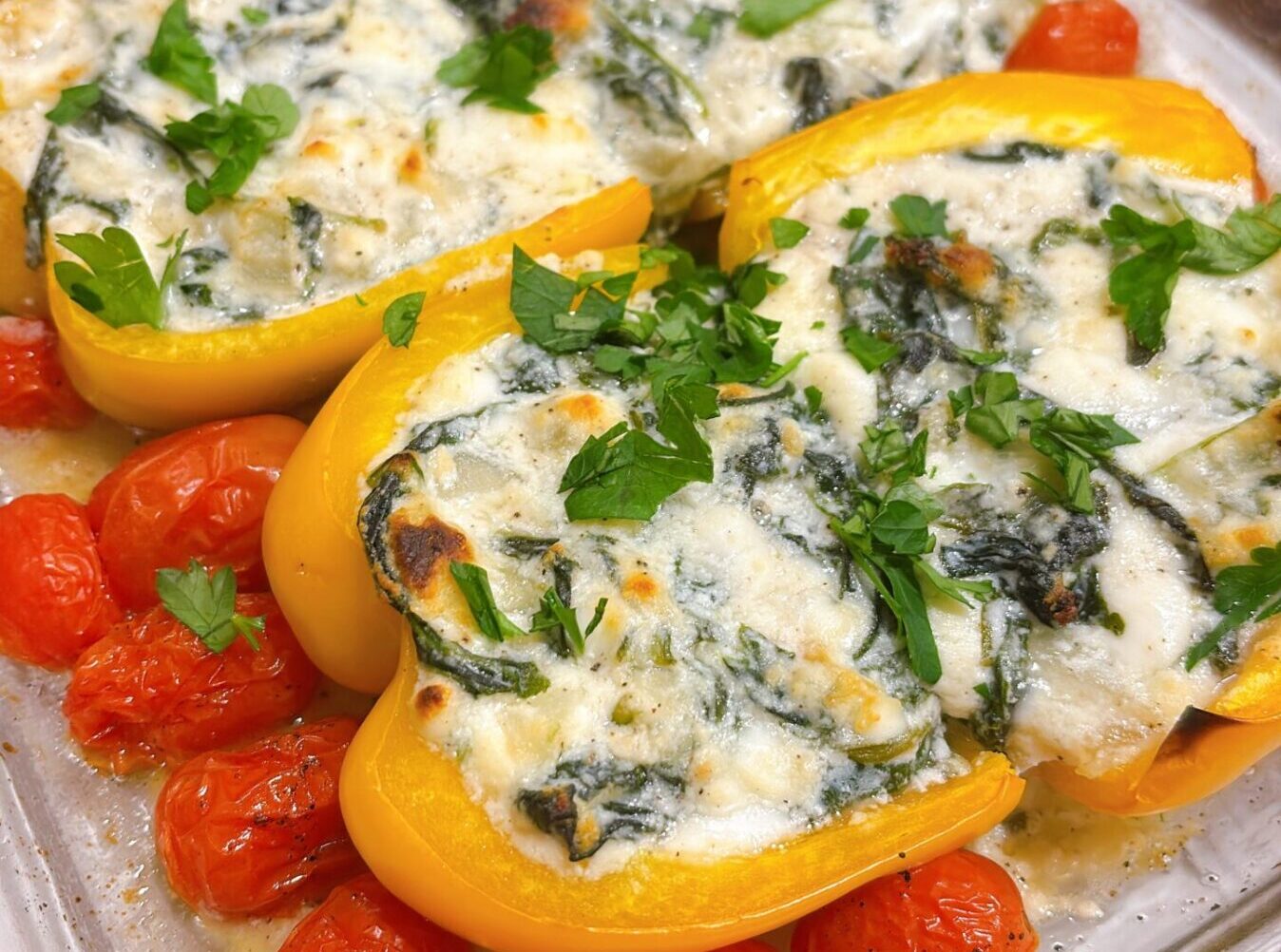 Spinach Ricotta Stuffed Peppers