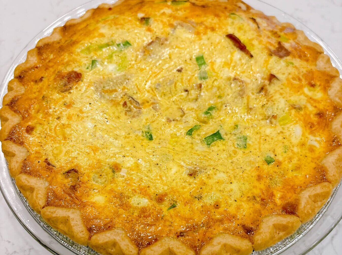 White Cheddar and Bacon Quiche