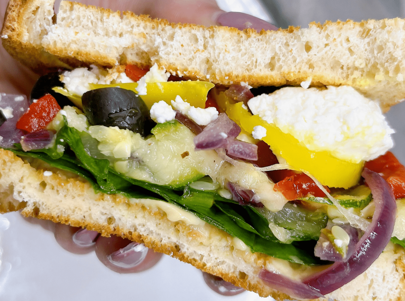 Skinny Mediterranean Roasted Vegetable Sandwich