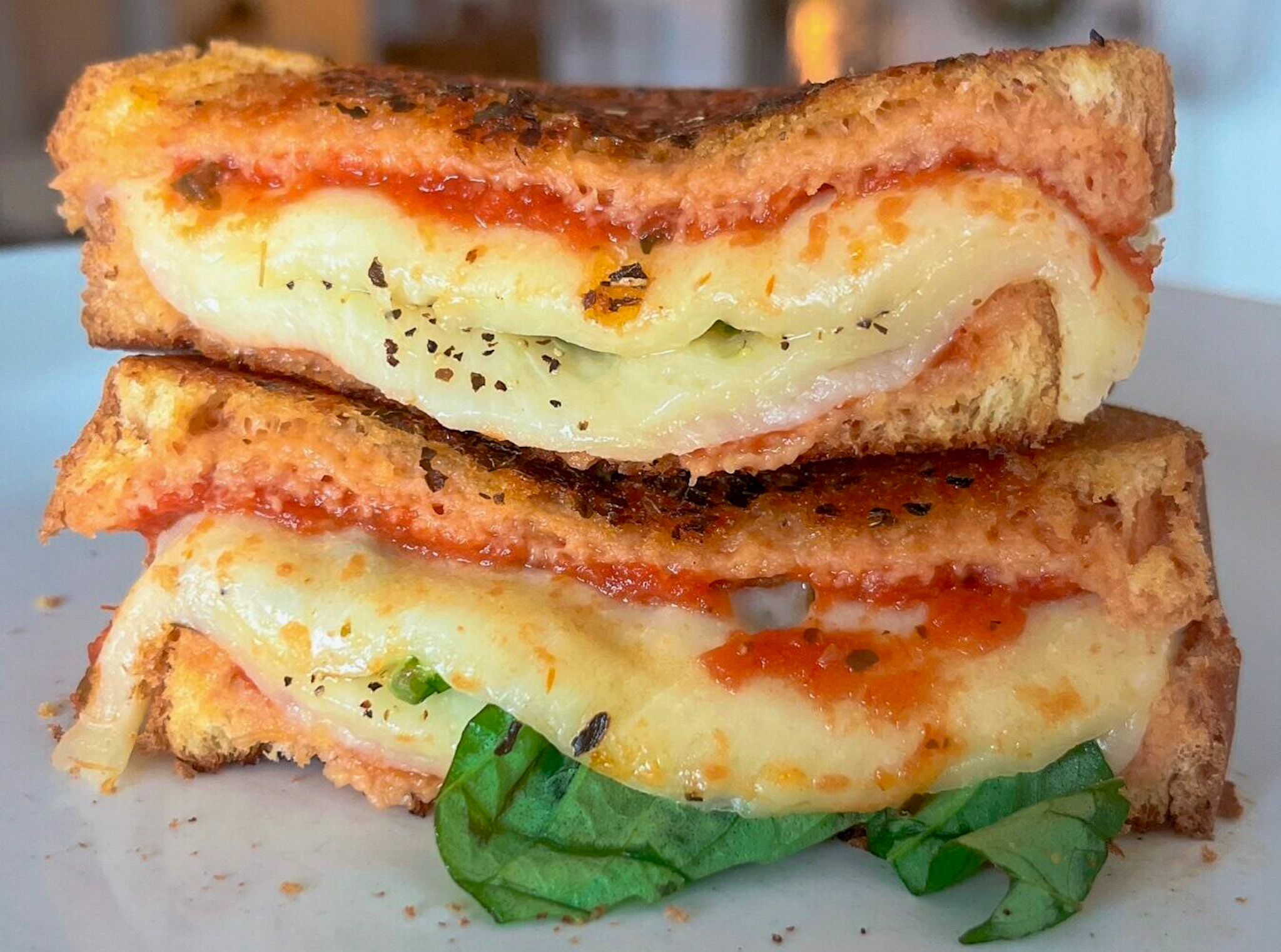 Pizza Margherita Grilled Cheese