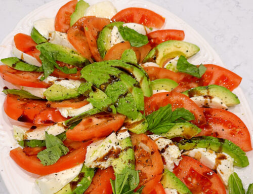 Avocado, Tomato and Mozzarella Caprese Salad