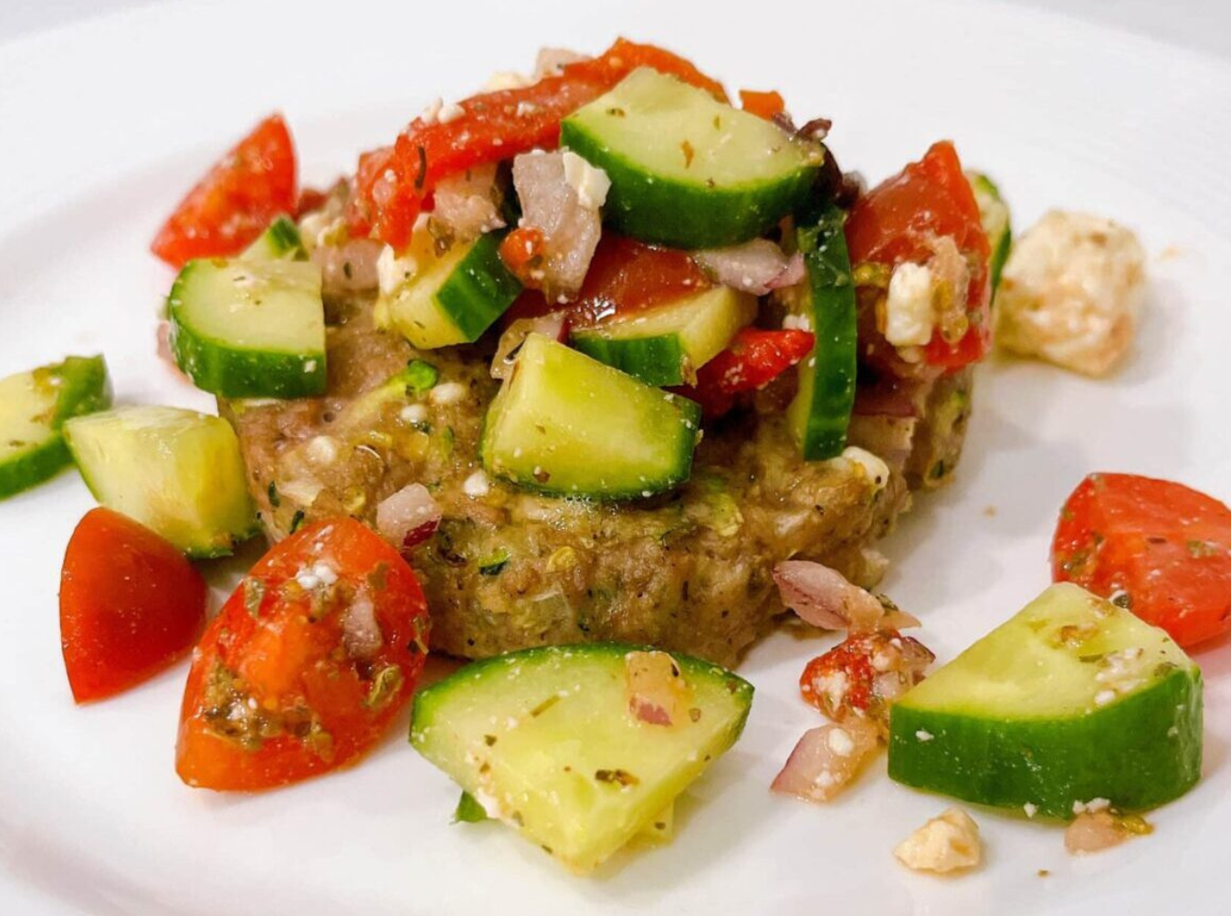 Naked Greek Feta-Zucchini Turkey Burgers