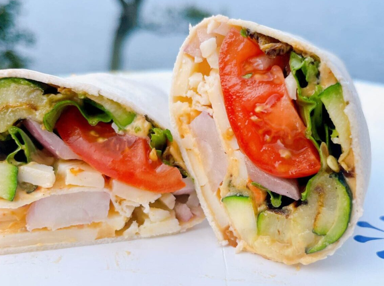 Grilled Zucchini Hummus Wrap