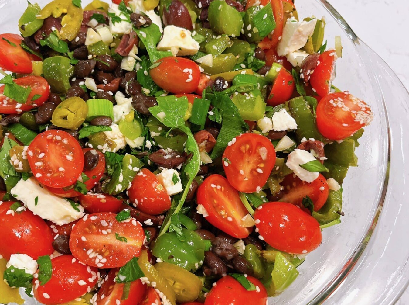 Mediterranean Black Bean Salad with Herbs & Feta