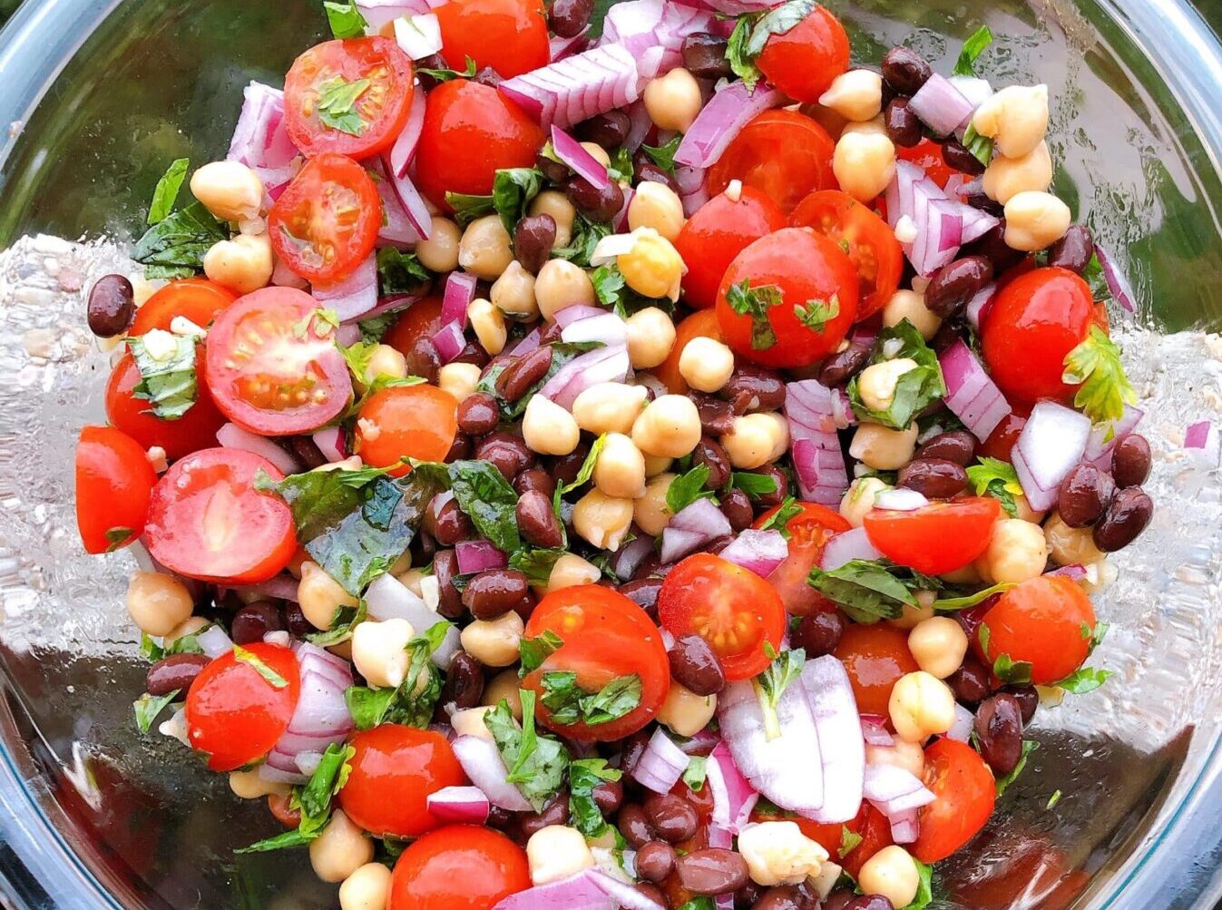 Middle Eastern Chickpea & Black Bean Salad