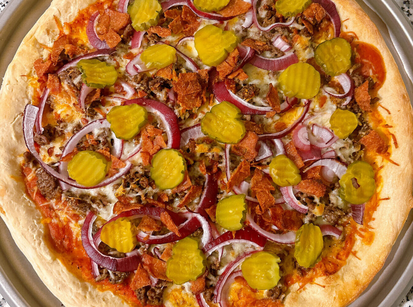 Thin Crust Bacon Cheeseburger Pizza