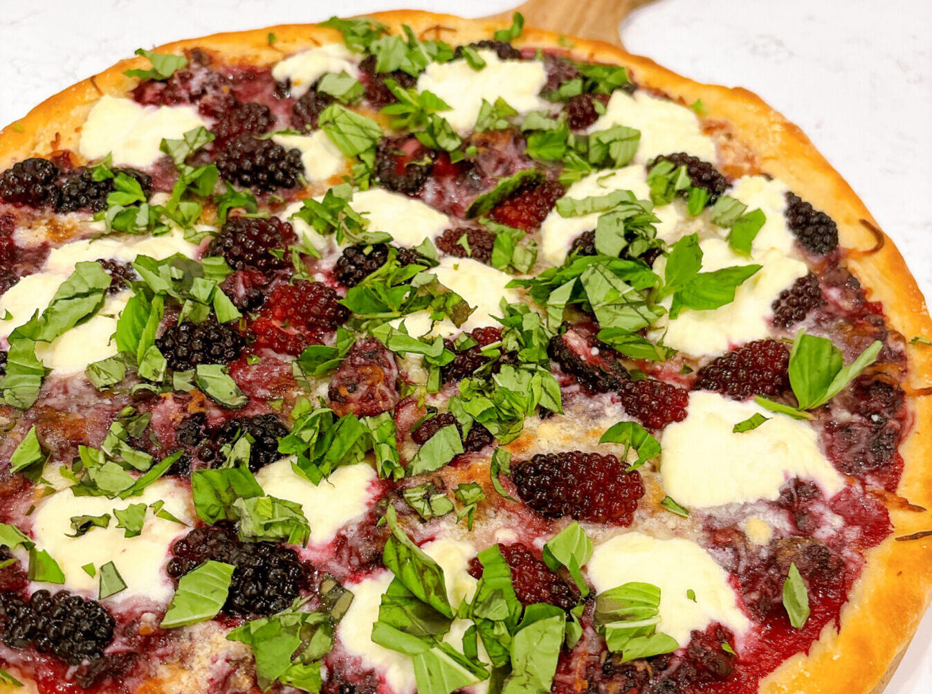 Blackberry Basil Ricotta Pizza