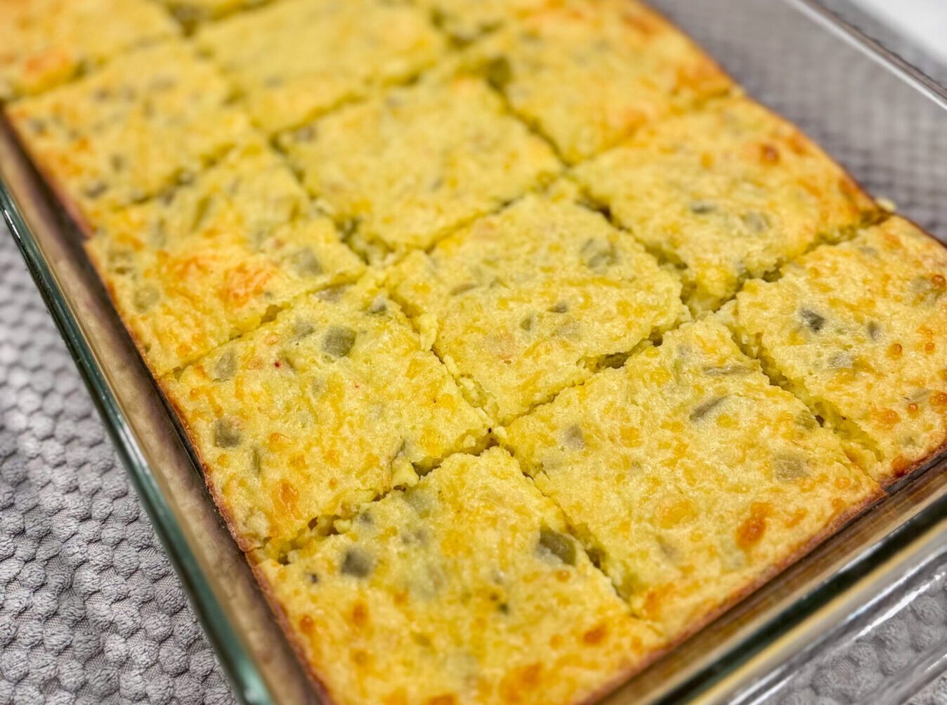 Green Chile Cheese Squares