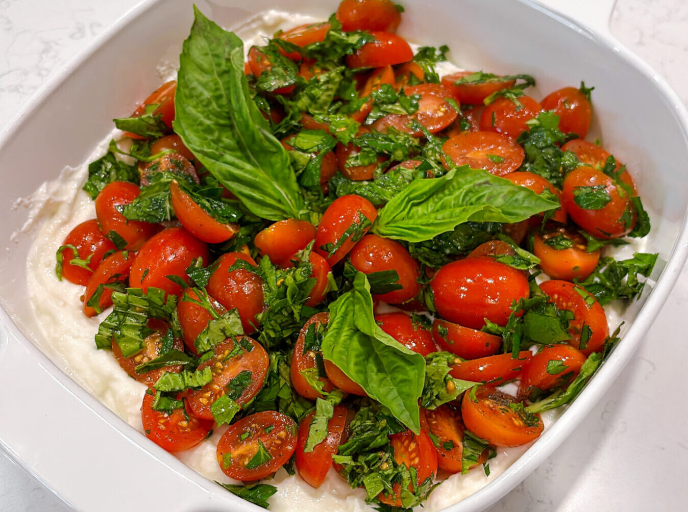 Savory Whipped Cottage Cheese and Tomatoes Bowl