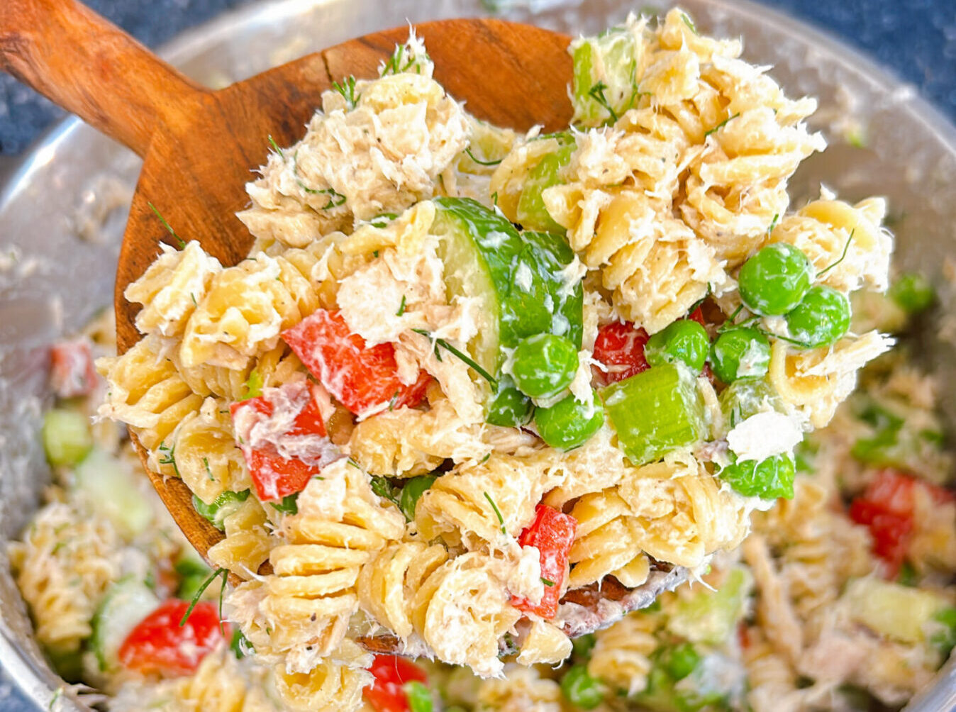 Healthy Tuna Pasta Salad with Peas