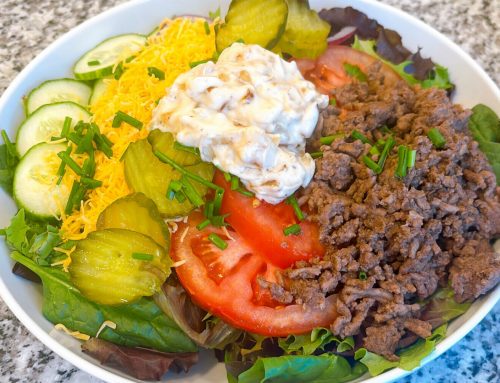 Burger Bowls with Caramelized Onion Aioli