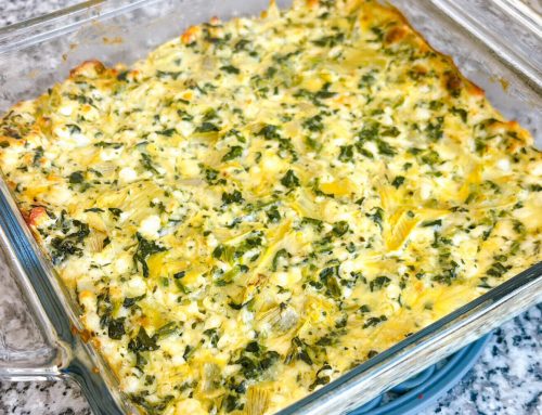 High Protein Spinach Artichoke Bake