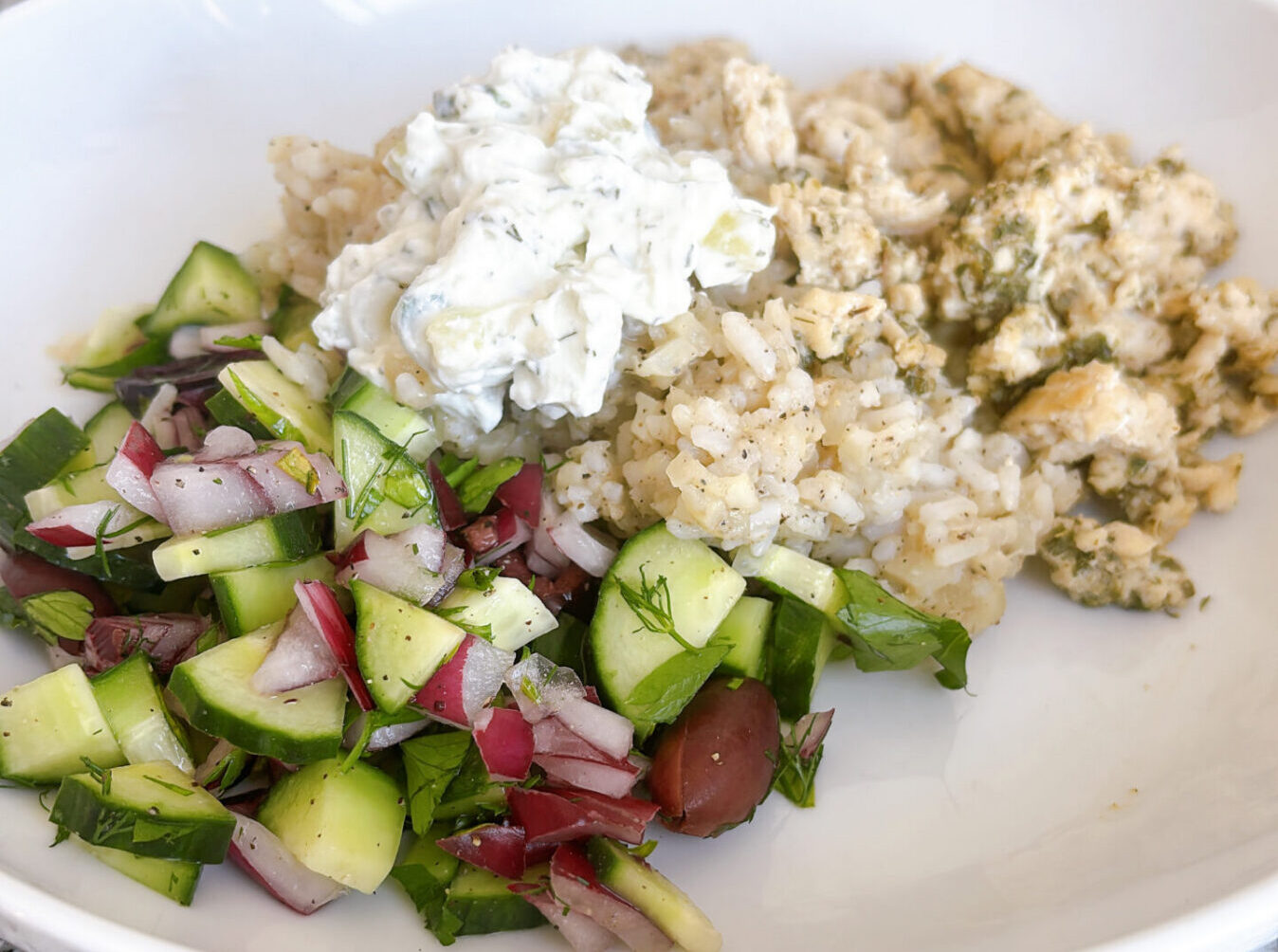 Healthy Greek Ground Chicken Bowls