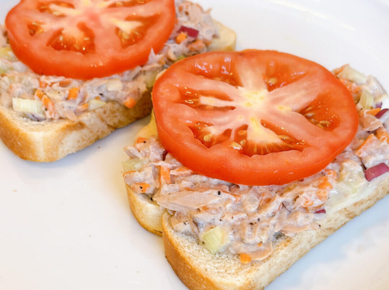 Open-Faced Tuna Melt Sandwich