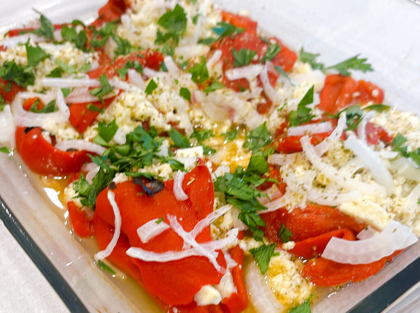 Greek Oven-Baked Feta Stuffed Peppers