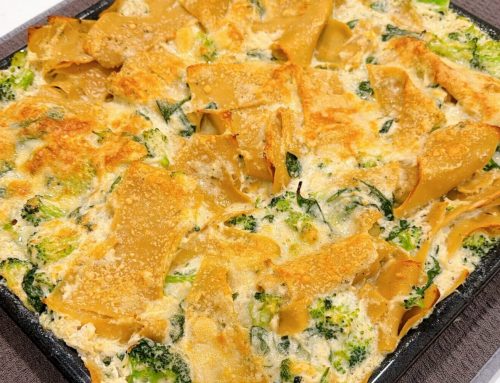 Creamy Chicken and Broccoli Sheet Pan Lasagna