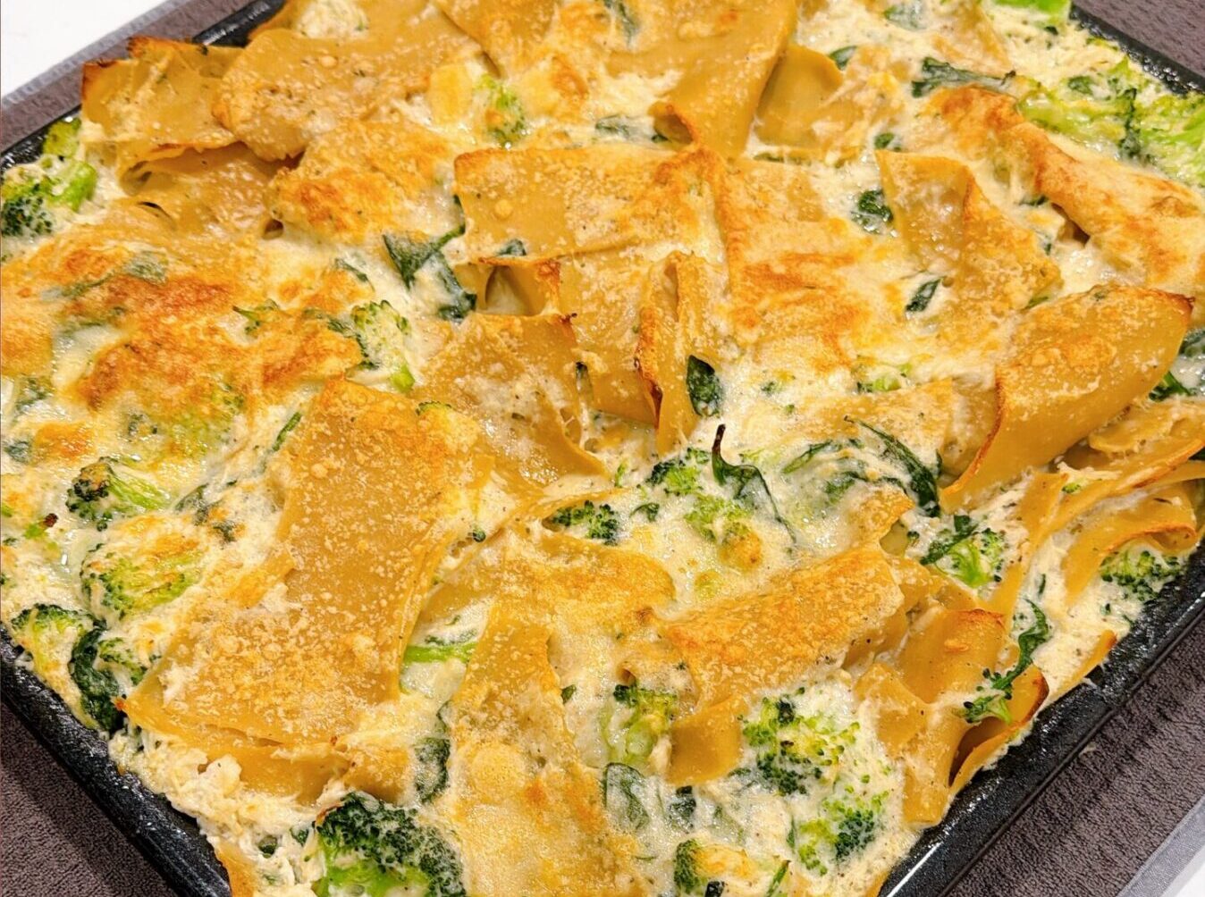 Creamy Chicken and Broccoli Sheet Pan Lasagna